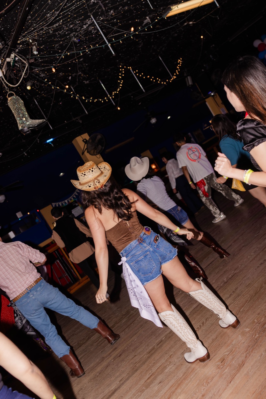 The dance floor at Neon Boots in Houston
