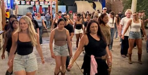 The dance floor at Old Wagon Saloon & Grill