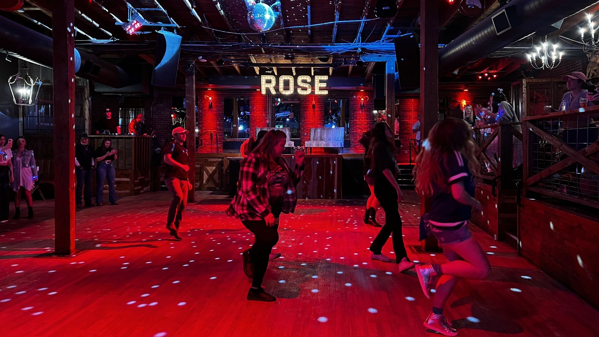 The dance floor at The Rose Honky Tonk